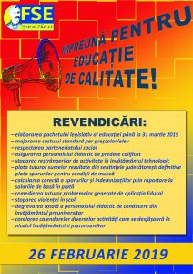 Comunicat FSE Spiru Haret 25 februarie 2019 – Impreuna pentru educatie de calitate!
